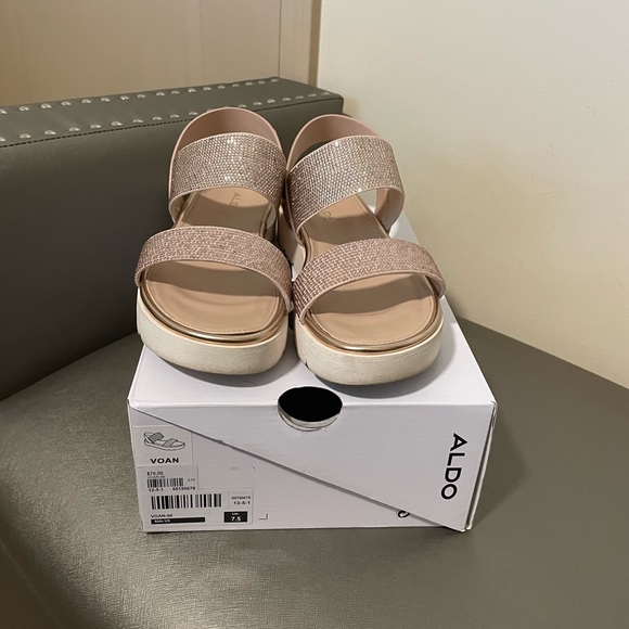 Aldo Rose Gold Strappy Sandals - Picture 4 of 5